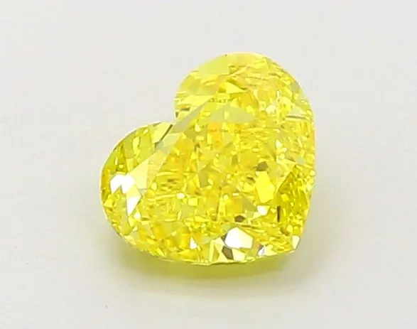 1.01ct HEART Fancy Vivid Yellow VS1 Coloured Lab diamond