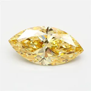 3ct MARQUISE Fancy Intense Yellow VVS2 Coloured Lab diamond