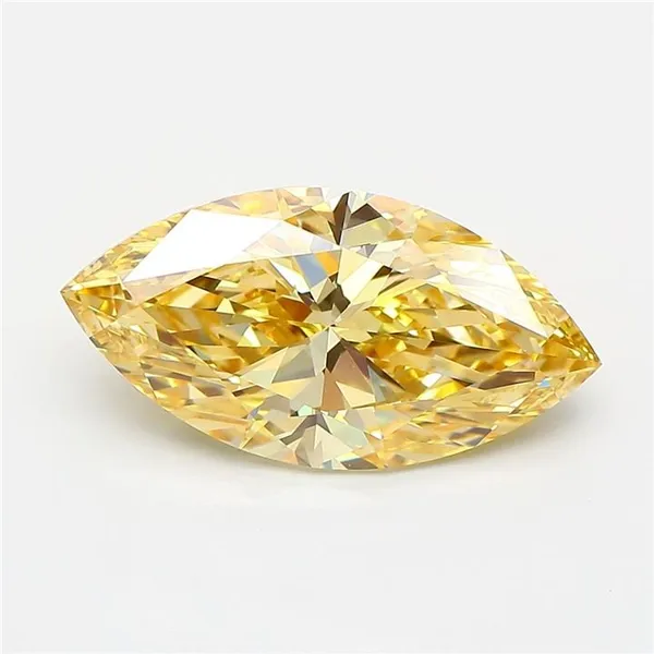 3ct MARQUISE Fancy Intense Yellow VVS2 Coloured Lab diamond