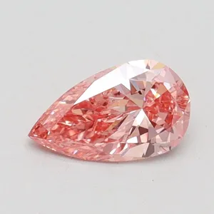 0.5ct PEAR Fancy Intense Pink SI1 Coloured Lab diamond