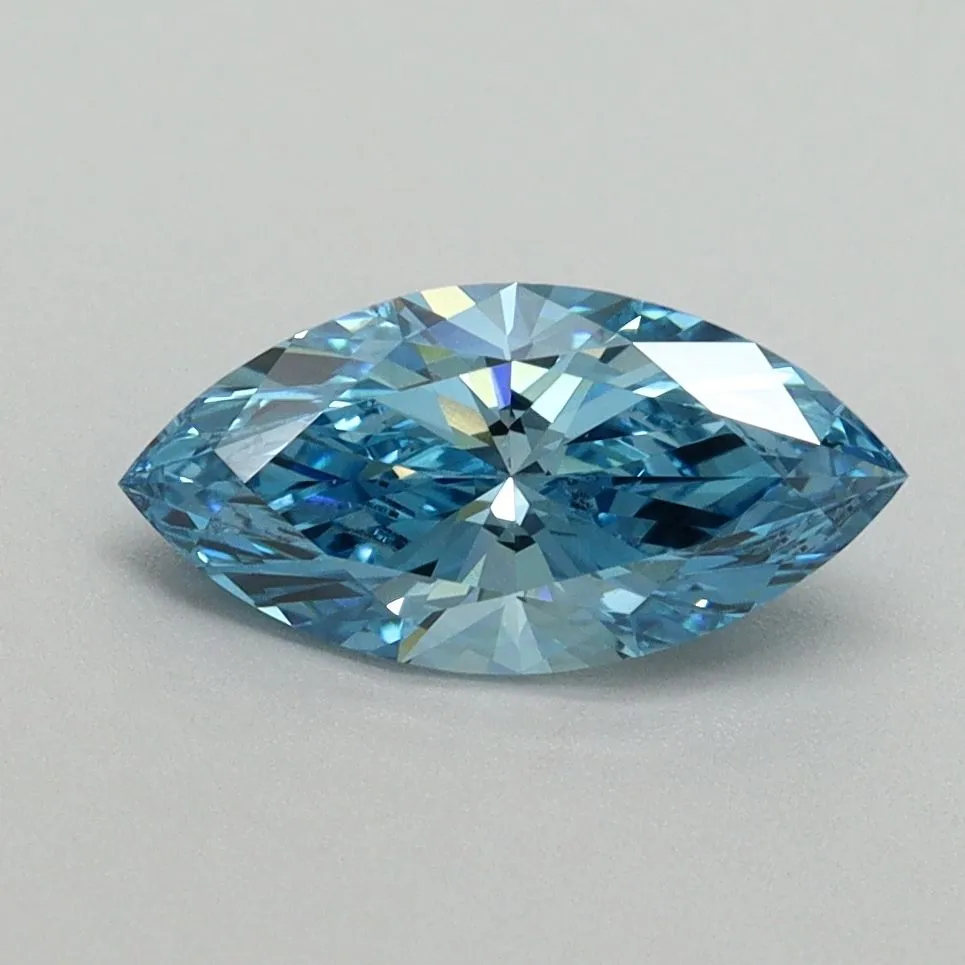 1.07ct MARQUISE Fancy Vivid Blue VS1 Coloured Lab diamond