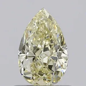0.73ct PEAR Fancy Light Yellow VVS2 Coloured Lab diamond