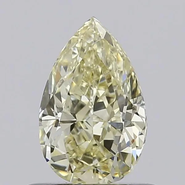 0.73ct PEAR Fancy Light Yellow VVS2 Coloured Lab diamond