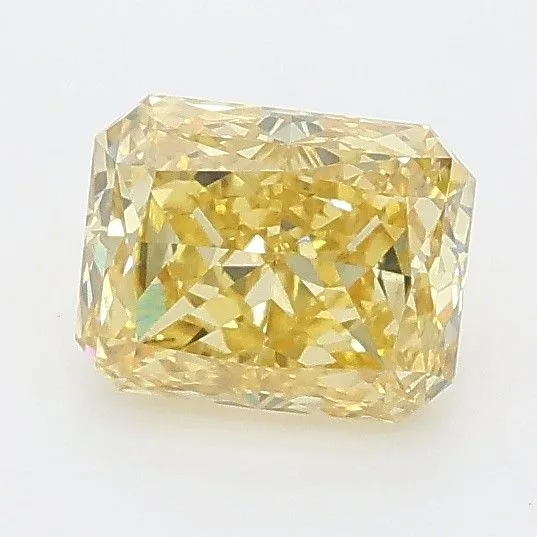0.97ct RADIANT Fancy Intense Yellow VS1 Coloured Lab diamond