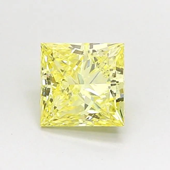 1.01ct PRINCESS Fancy Intense Yellow VS1 Coloured Lab diamond