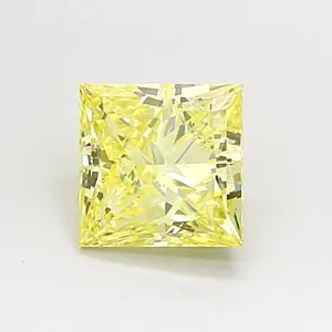 1.01ct PRINCESS Fancy Intense Yellow VS1 Coloured Lab diamond