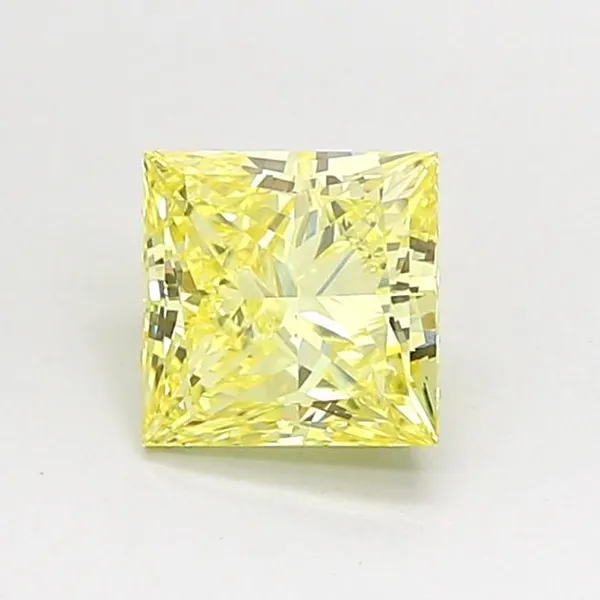1.01ct PRINCESS Fancy Intense Yellow VS1 Coloured Lab diamond