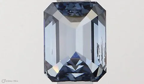 0.56ct EMERALD Fancy Vivid Blue SI2 Coloured Lab diamond