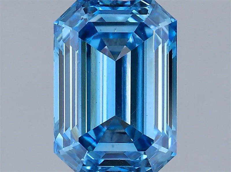 0.70ct EMERALD Fancy Vivid Blue VS2 Coloured Lab diamond