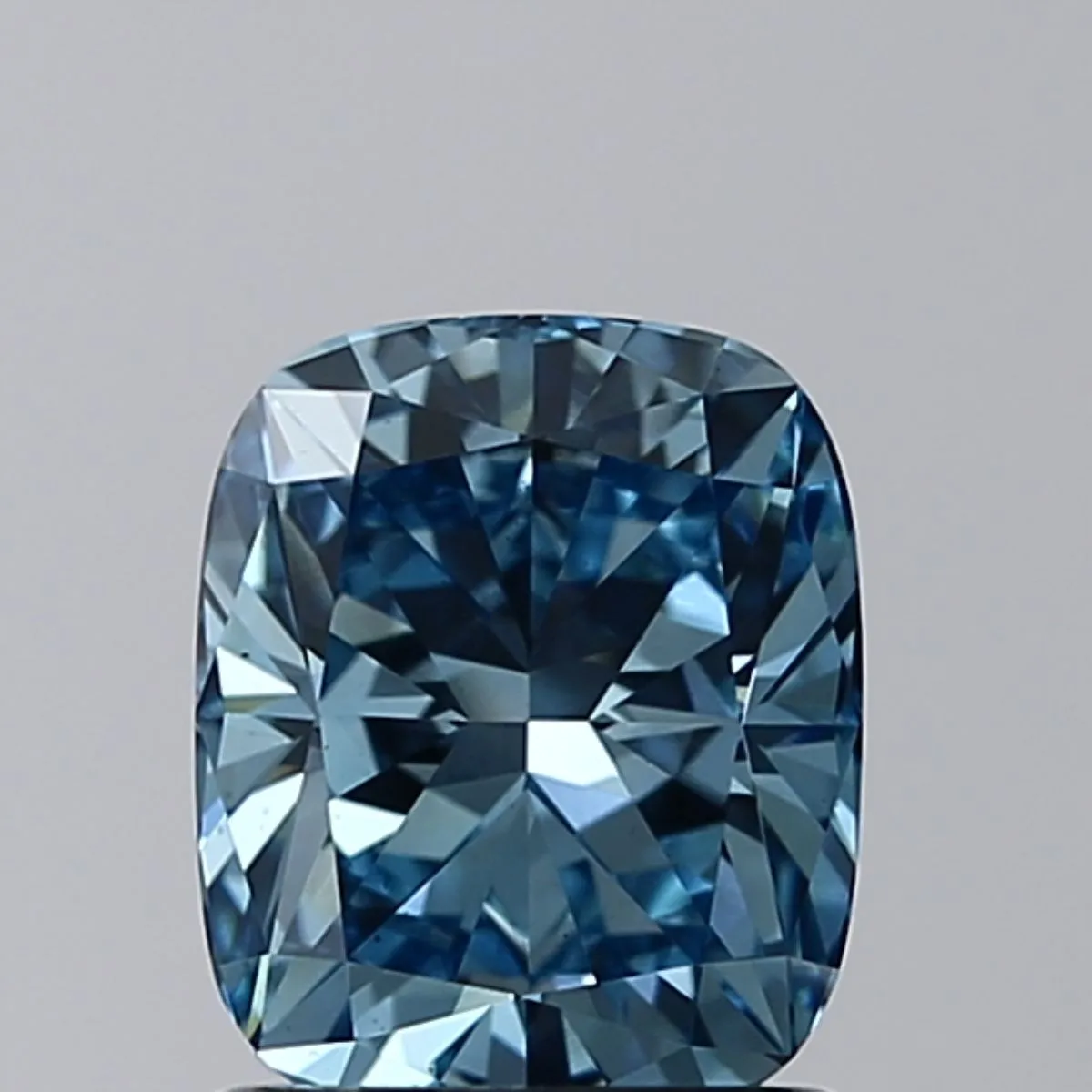 0.90ct CUSHION Fancy Vivid Greenish Blue VS1 Coloured Lab diamond