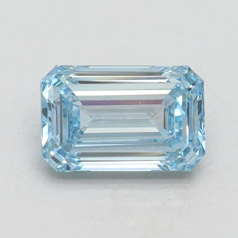 1.01ct EMERALD Fancy Intense Blue VS1 Coloured Lab diamond