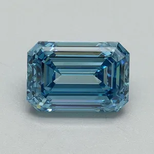 1.09ct EMERALD Fancy Vivid Blue VS1 Coloured Lab diamond