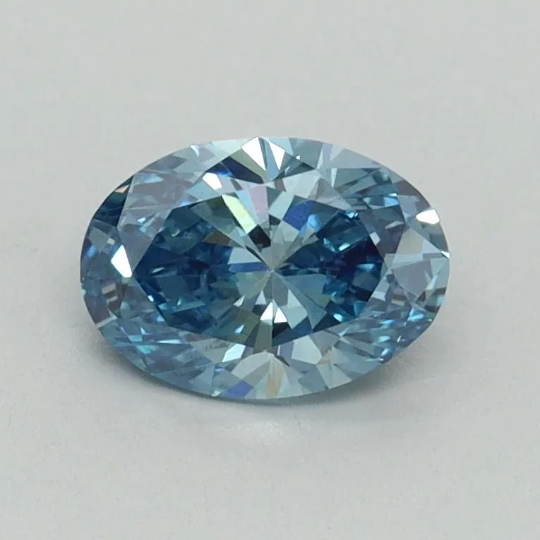 0.75ct OVAL Fancy Vivid Blue VS1 Coloured Lab diamond