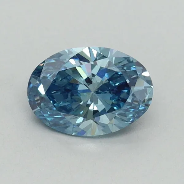 0.75ct OVAL Fancy Vivid Blue VS1 Coloured Lab diamond