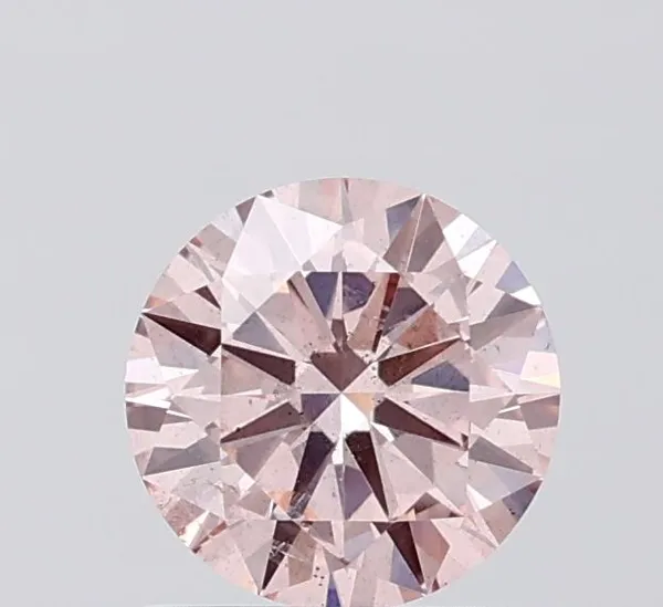 1ct ROUND Fancy Brownish Pink SI2 Coloured Lab diamond