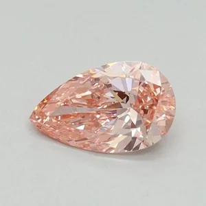 0.4ct PEAR Fancy Vivid Pink VVS2 Coloured Lab diamond