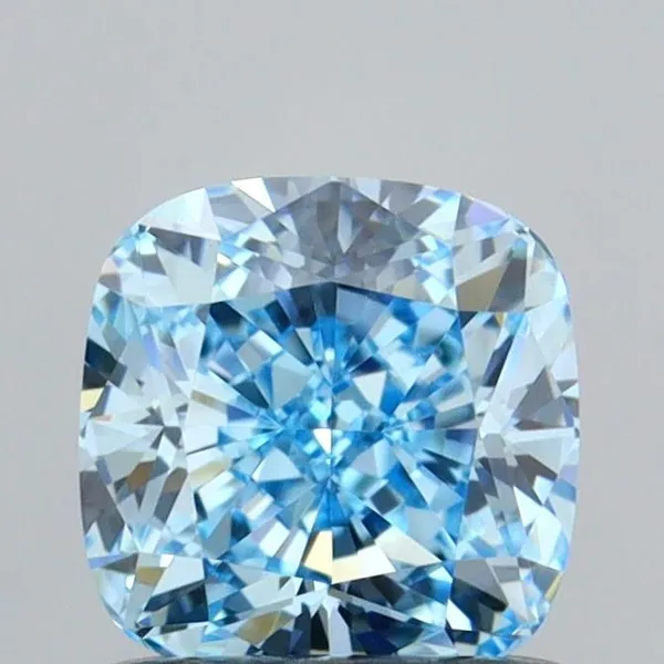 0.91ct CUSHION Fancy Vivid Blue VVS2 Coloured Lab diamond