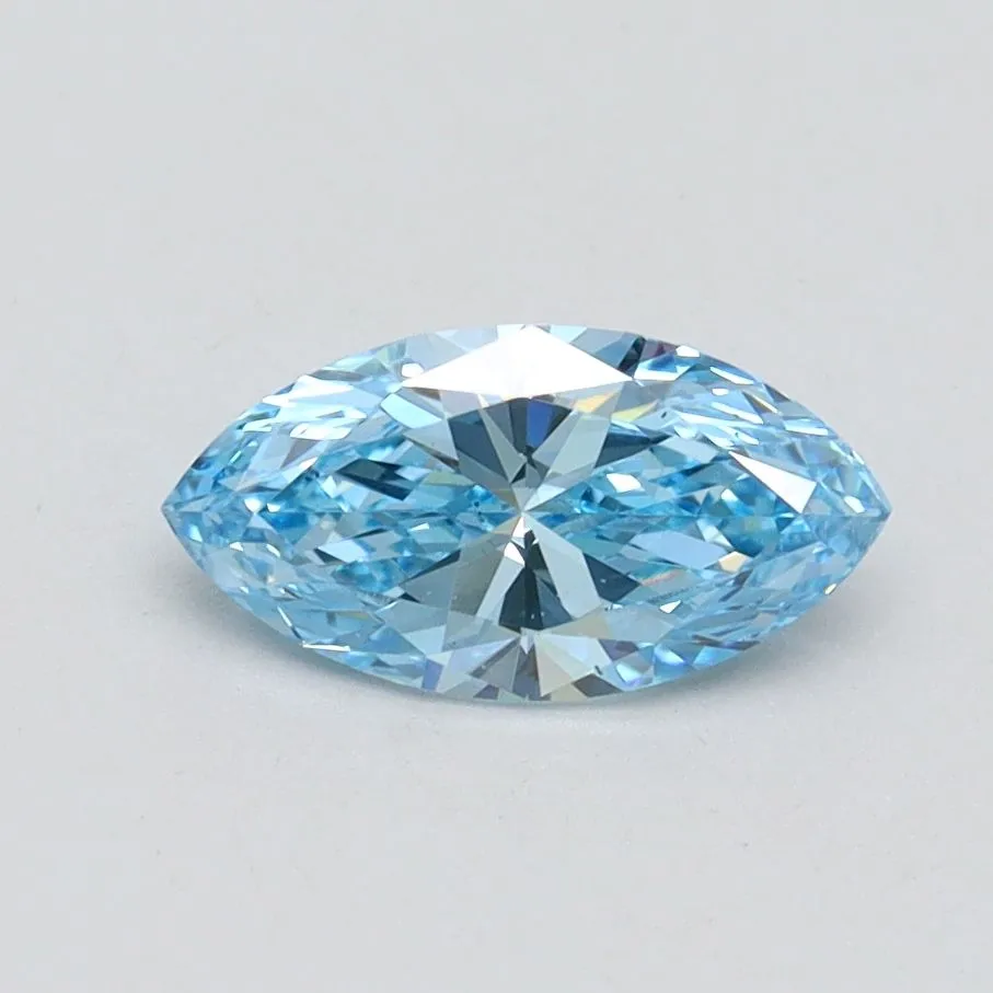 0.72ct MARQUISE Fancy Vivid Blue VS2 Coloured Lab diamond