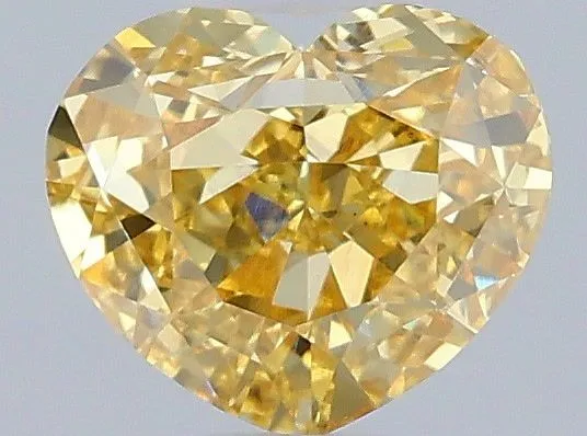 1.05ct HEART Fancy Vivid Yellow VS1 Coloured Lab diamond