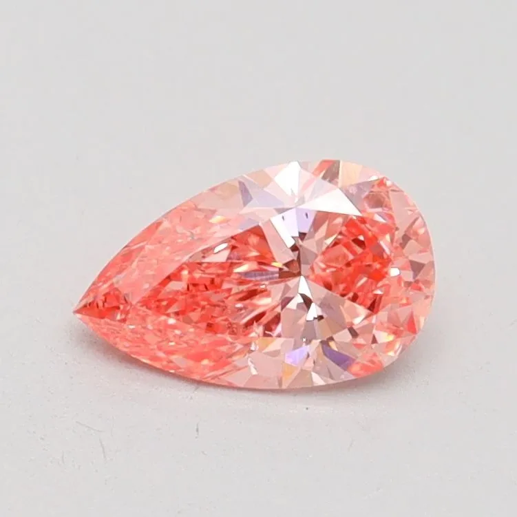 0.53ct PEAR Fancy Vivid Pink VS2 Coloured Lab diamond