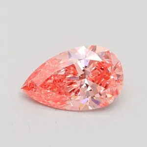0.53ct PEAR Fancy Vivid Pink VS2 Coloured Lab diamond