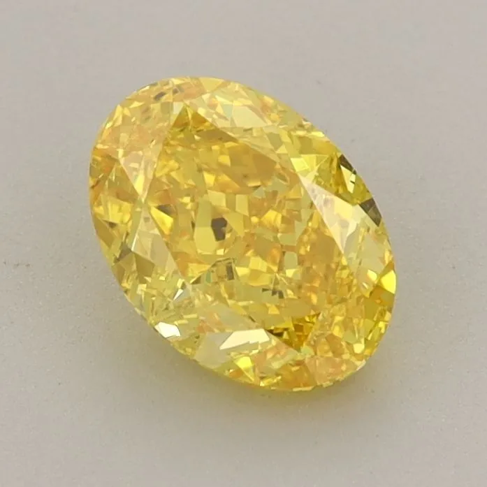 1.04ct OVAL Fancy Vivid Yellow VS1 Coloured Lab diamond