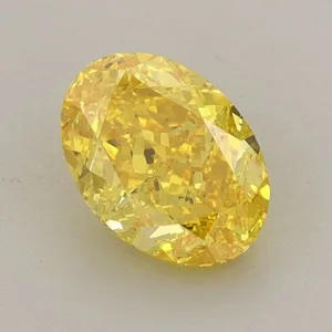 1.04ct OVAL Fancy Vivid Yellow VS1 Coloured Lab diamond