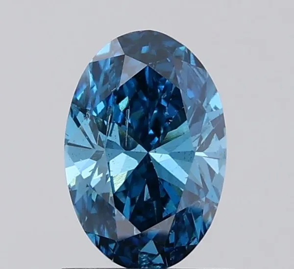 1ct OVAL Fancy Vivid Blue SI1 Coloured Lab diamond