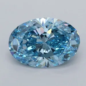 1.05ct OVAL Fancy Vivid Blue VVS1 Coloured Lab diamond