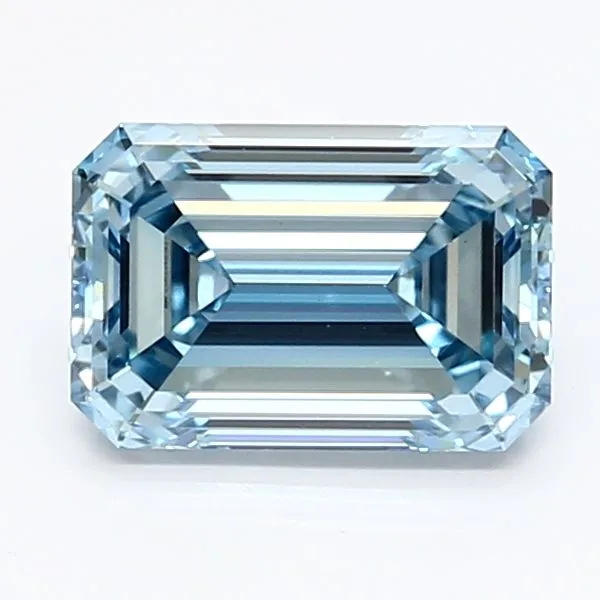 1.33ct EMERALD Fancy Intense Blue VS1 Coloured Lab diamond
