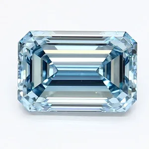 1.33ct EMERALD Fancy Intense Blue VS1 Coloured Lab diamond
