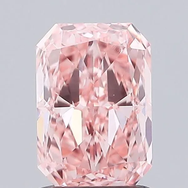 1.02ct RADIANT Fancy Vivid Pink VVS2 Coloured Lab diamond