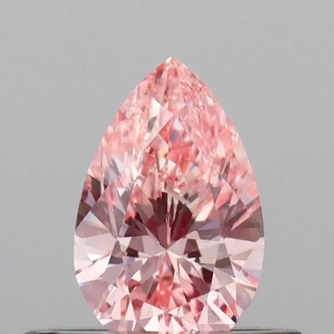 0.41ct PEAR Fancy Vivid Pink VS2 Coloured Lab diamond