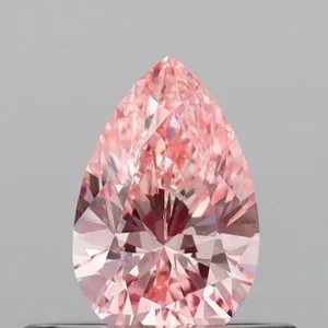 0.41ct PEAR Fancy Vivid Pink VS2 Coloured Lab diamond