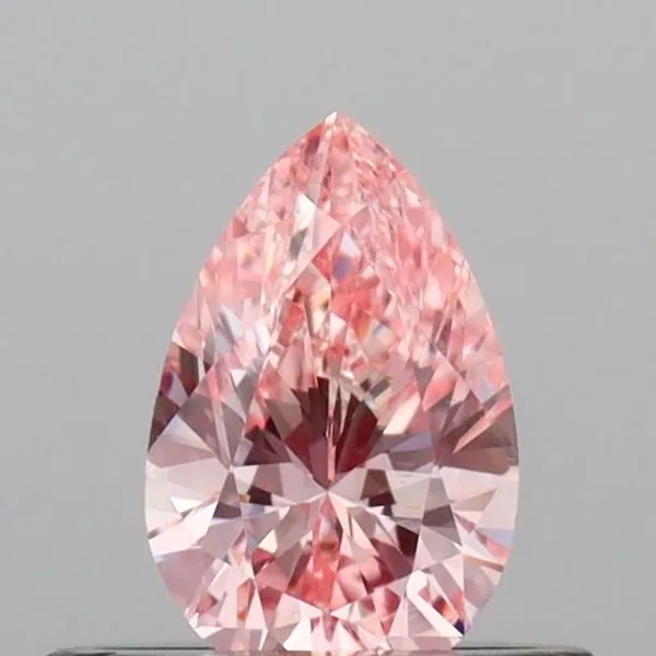 0.41ct PEAR Fancy Vivid Pink VS2 Coloured Lab diamond