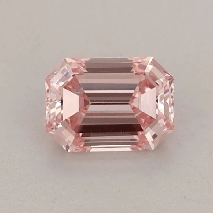 0.66ct EMERALD Fancy Intense Pink VS1 Coloured Lab diamond