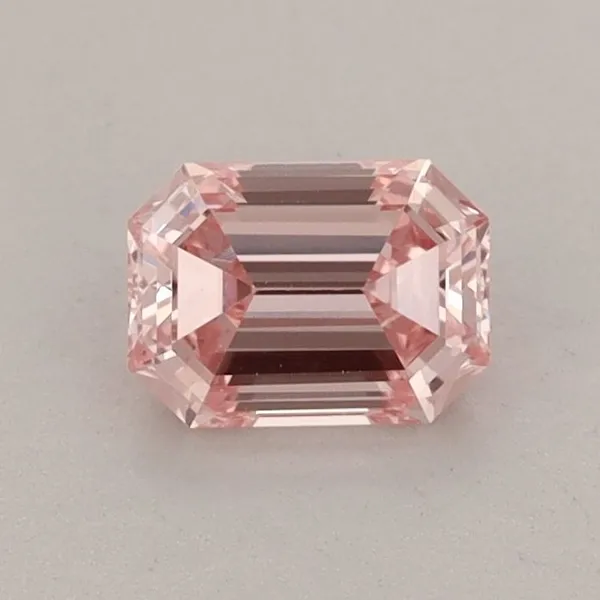0.66ct EMERALD Fancy Intense Pink VS1 Coloured Lab diamond