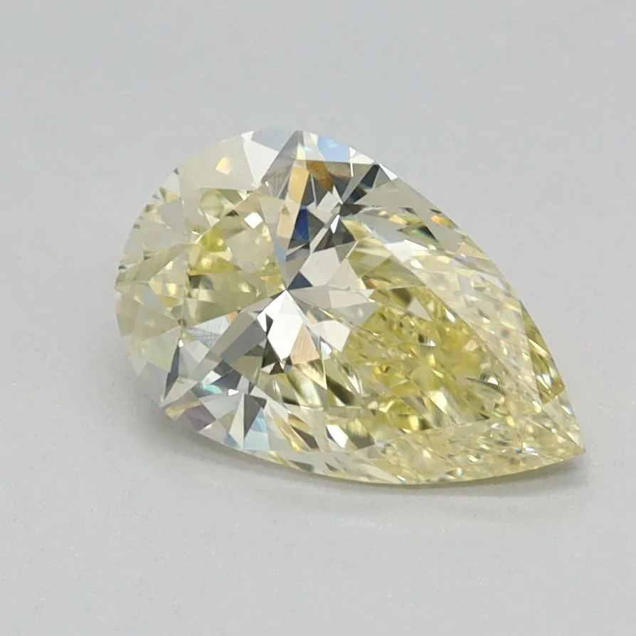 0.87ct PEAR Fancy Yellow VVS2 Coloured Lab diamond