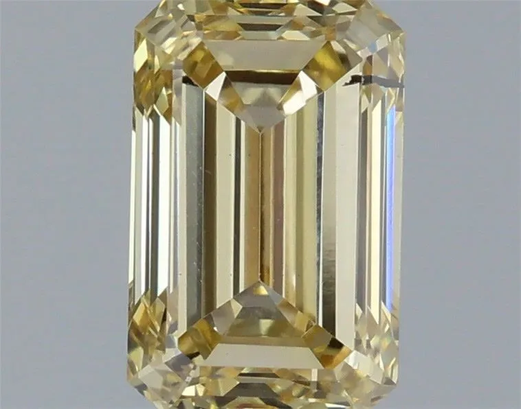 1.21ct EMERALD Fancy Yellow SI1 Coloured Lab diamond