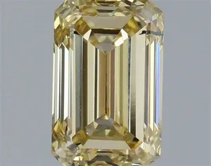 1.21ct EMERALD Fancy Yellow SI1 Coloured Lab diamond