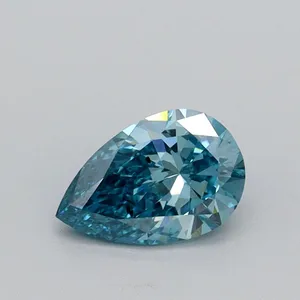 0.65ct PEAR Fancy Vivid Blue SI1 Coloured Lab diamond