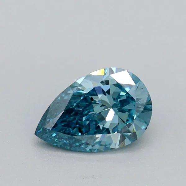 0.65ct PEAR Fancy Vivid Blue SI1 Coloured Lab diamond