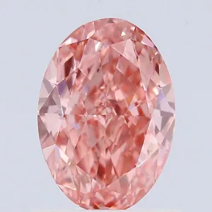 1.01ct OVAL Fancy Vivid Pink VVS2 Coloured Lab diamond