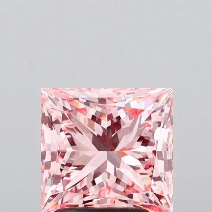 2.44ct PRINCESS Fancy Intense Pink VS1 Coloured Lab diamond