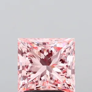 2.44ct PRINCESS Fancy Intense Pink VS1 Coloured Lab diamond