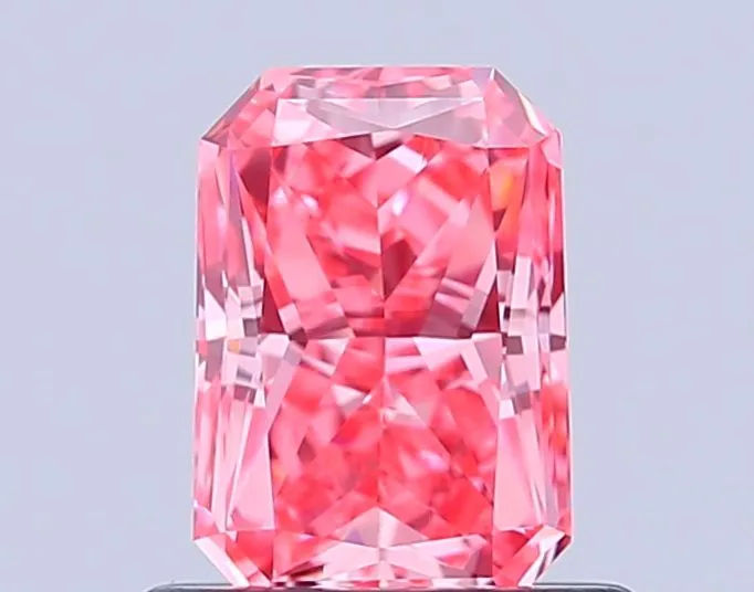 0.81ct RADIANT Fancy Vivid Pink VS1 Coloured Lab diamond