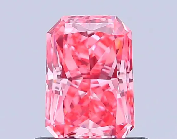 0.81ct RADIANT Fancy Vivid Pink VS1 Coloured Lab diamond