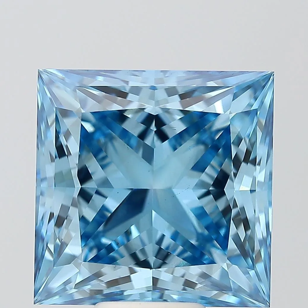 10.50ct PRINCESS Fancy Vivid Blue VS2 Coloured Lab diamond