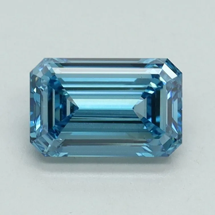 1.02ct EMERALD Fancy Vivid Blue VS1 Coloured Lab diamond