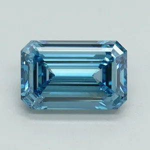 1.02ct EMERALD Fancy Vivid Blue VS1 Coloured Lab diamond